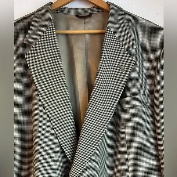 Big and Tall Hart Schaffner Marx tan/beige and black Checkered Blazer - Picture 6 of 8